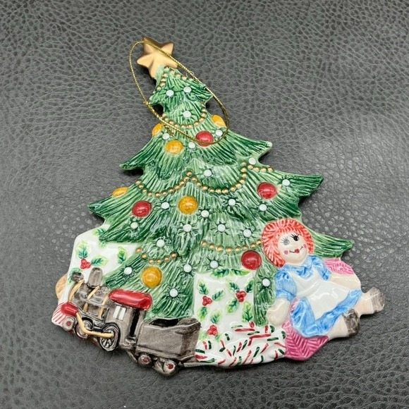 Fitz & Floyd Ornament Hand Painted Ceramic Wee Christmas Tree Large 6 Inch - Picture 7 of 10